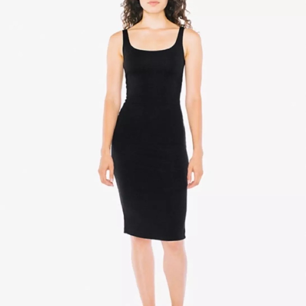 American apparel size small midi bodycon dress dark navy blue